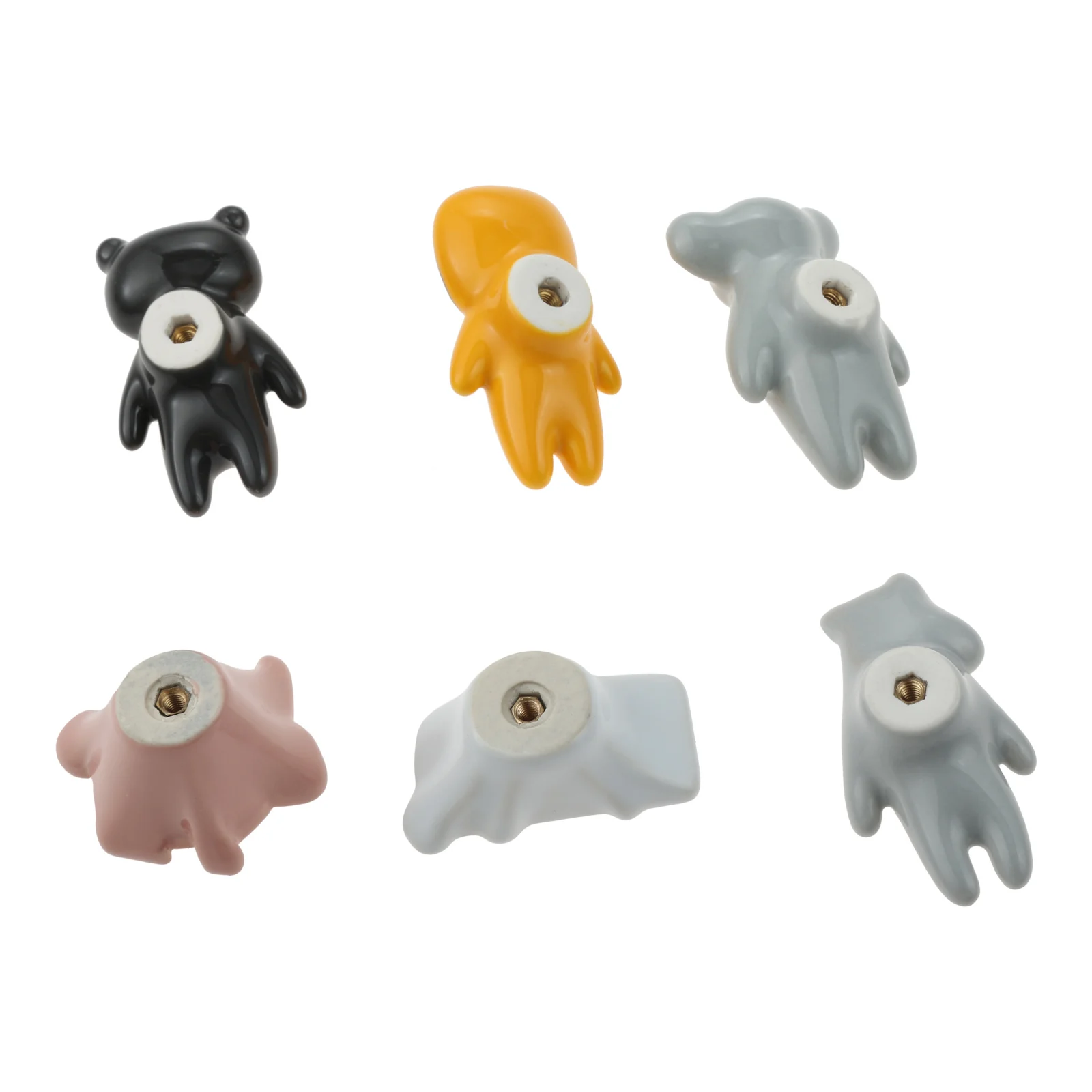 1pc Cartoon Ceramic Handle w/screw Cute Animal Panda Koala Bear Rabbit Lion Horse Bus Pull Knob Decor Kids Room Cabinet Drawer