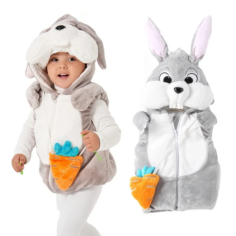 

New Easter Infant Toddler Rabbit Bunny Costume Hoodie Vest Carrot Winter Thickening Halloween Costume Decorative Props