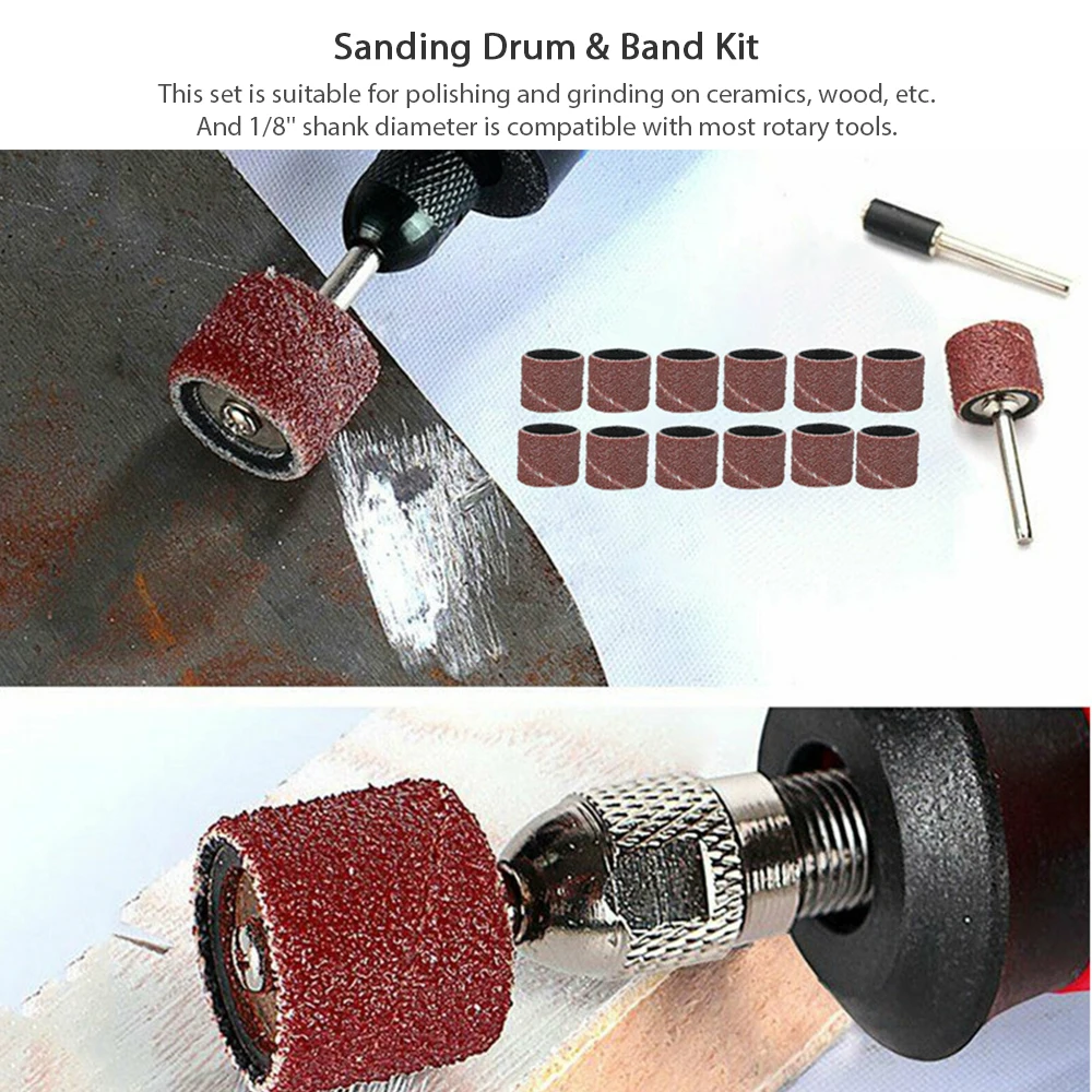 Electric Mini Drill Bit Kit Abrasive Rotary Tool Accessories Set Sanding Polishing Cutting Engraving Heads for Dremel