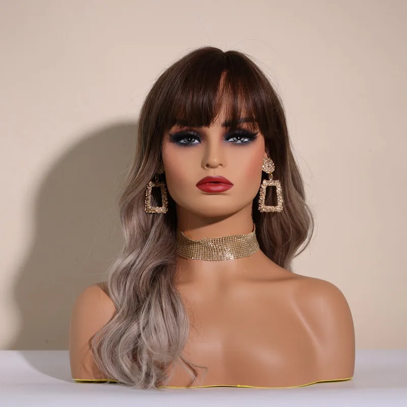 Nunify PVC Mannequin Head With Shoulders Square Face Different Makeup Female Dummy Head Hair Wigs Hats Glasses Display Heads