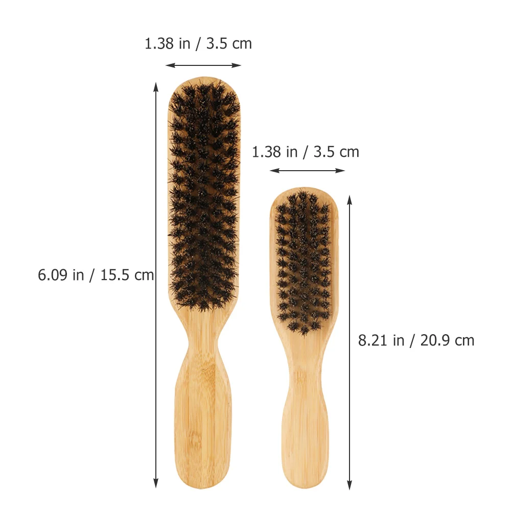 

2pcs Barber Shop Set Lightweight Broken Hair For Shaving Hairdressing Ergonomic Handle Salon Grooming Tool Beard Bristle Brush