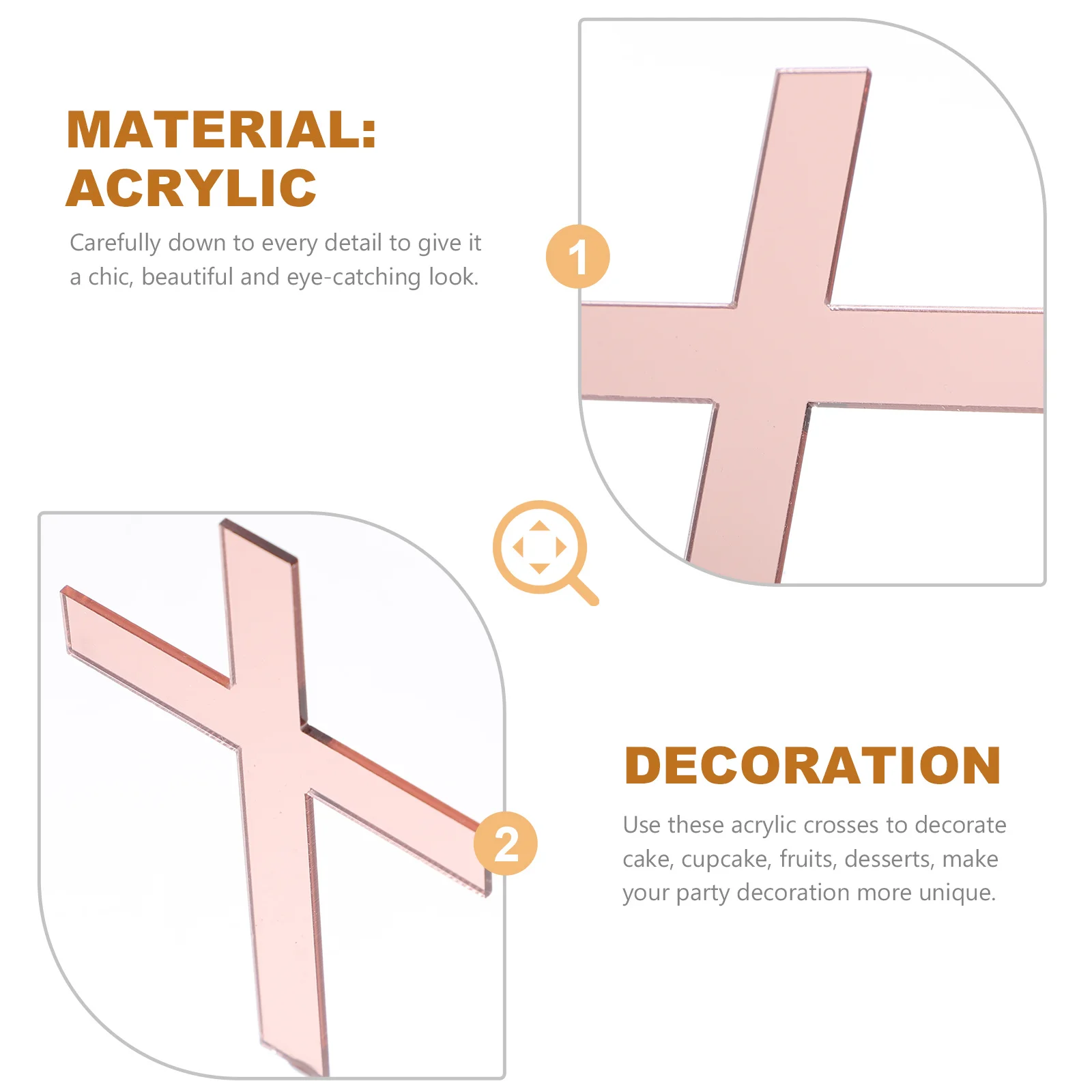 

10Pcs Acrylic Cross Cake Decor Cake Toppers for Baptism Baby Shower Wedding Birthday Party Unique Decoration Backdrop