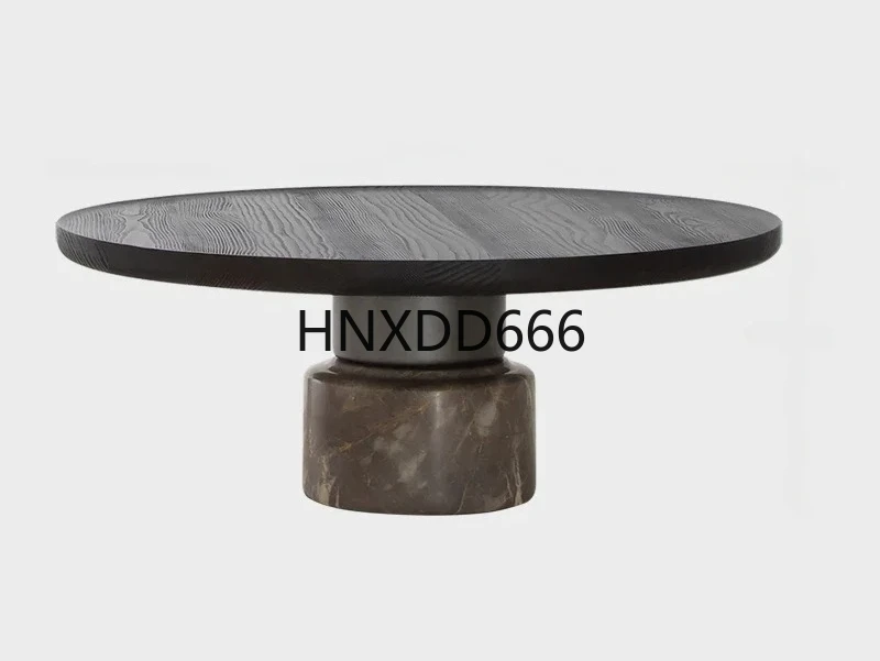 

Nordic Original Imported Italian French Retro Marble Solid Wood round Coffee Table