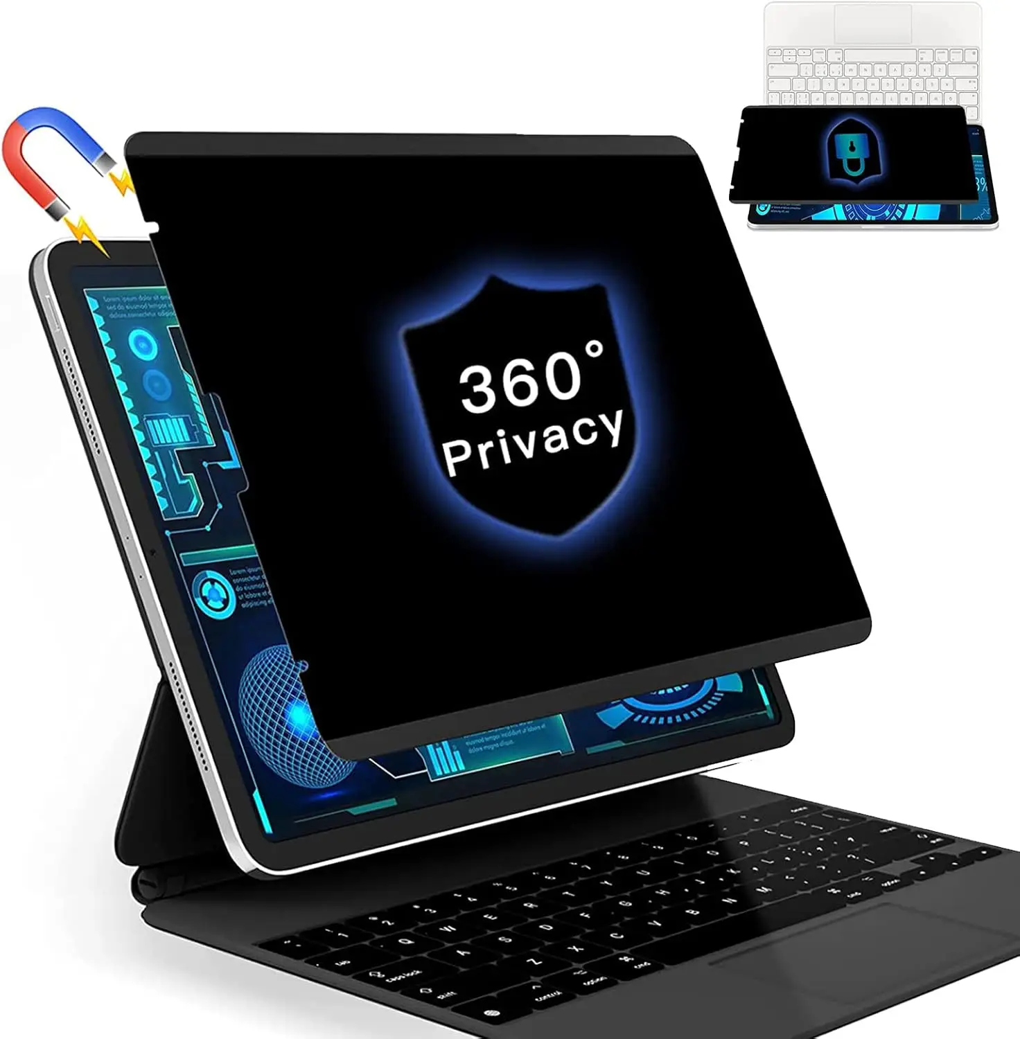 

360 Degree Detachable Magnetic Privacy Screen Protector for Honor Pad X9a X9 Pro 2025 11.5 inch