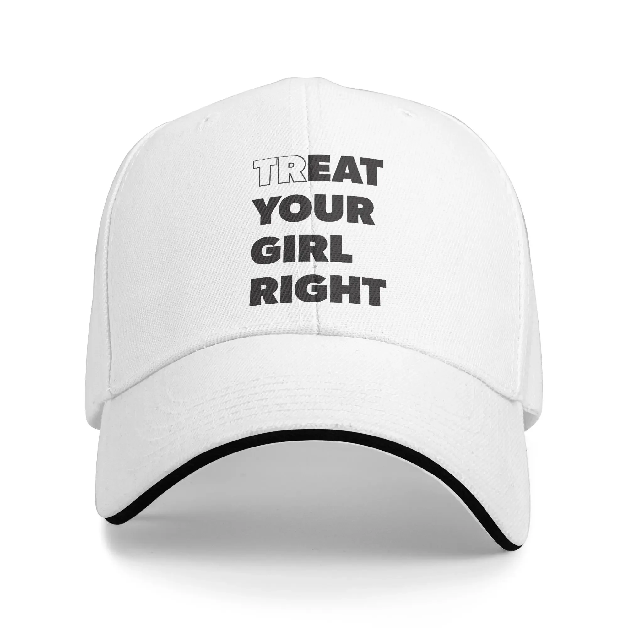 New Treat Eat Your Girl Right Sandwich Hat Adult ,Vintage Funny Joke Hats Sun Caps Adjustable Polyester Baseball Cap Summer