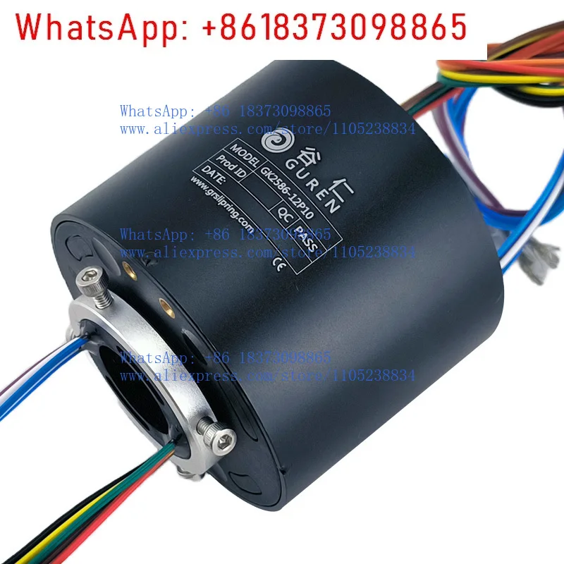 

25.4 mm 12-way conductive ring hollow through hole circuit slip ring electrical touchpoint and touchpoint material