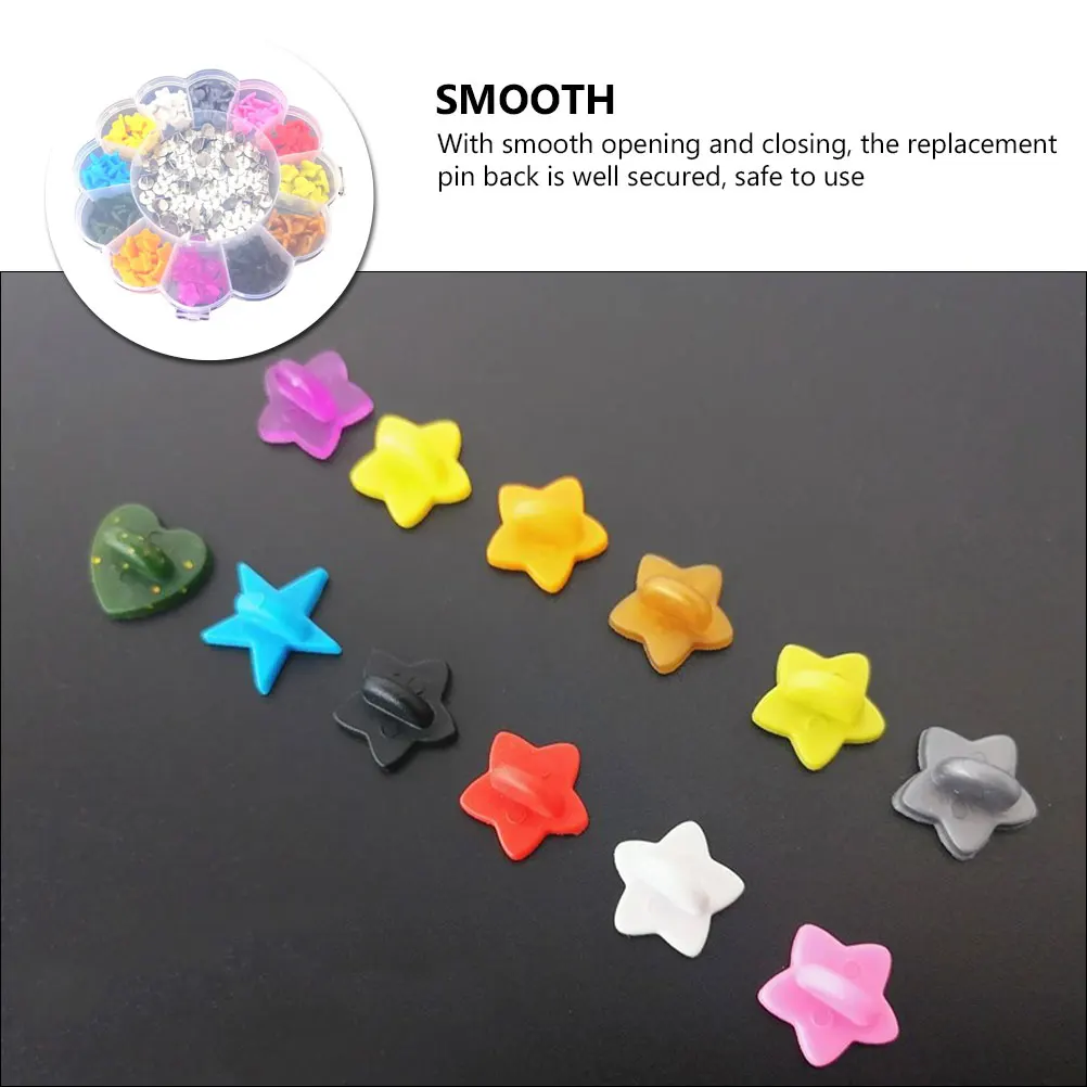 

Colorful Rubber Butterfly Hat Pin Backs for DIY Brooch Jewelry Accessories Replacement Blank Lock Pins Lightweight Portable