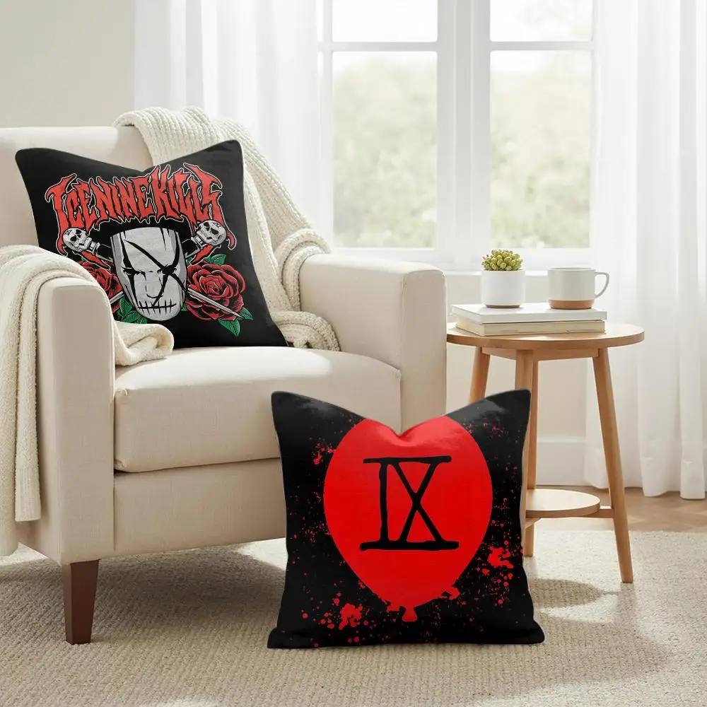 I-Ice-Nine K-Kills Rock Band Cushion Cover Natural Linen Organic Fabric Double-Sided Printing Sofa Home Decor Gift Pillow Case