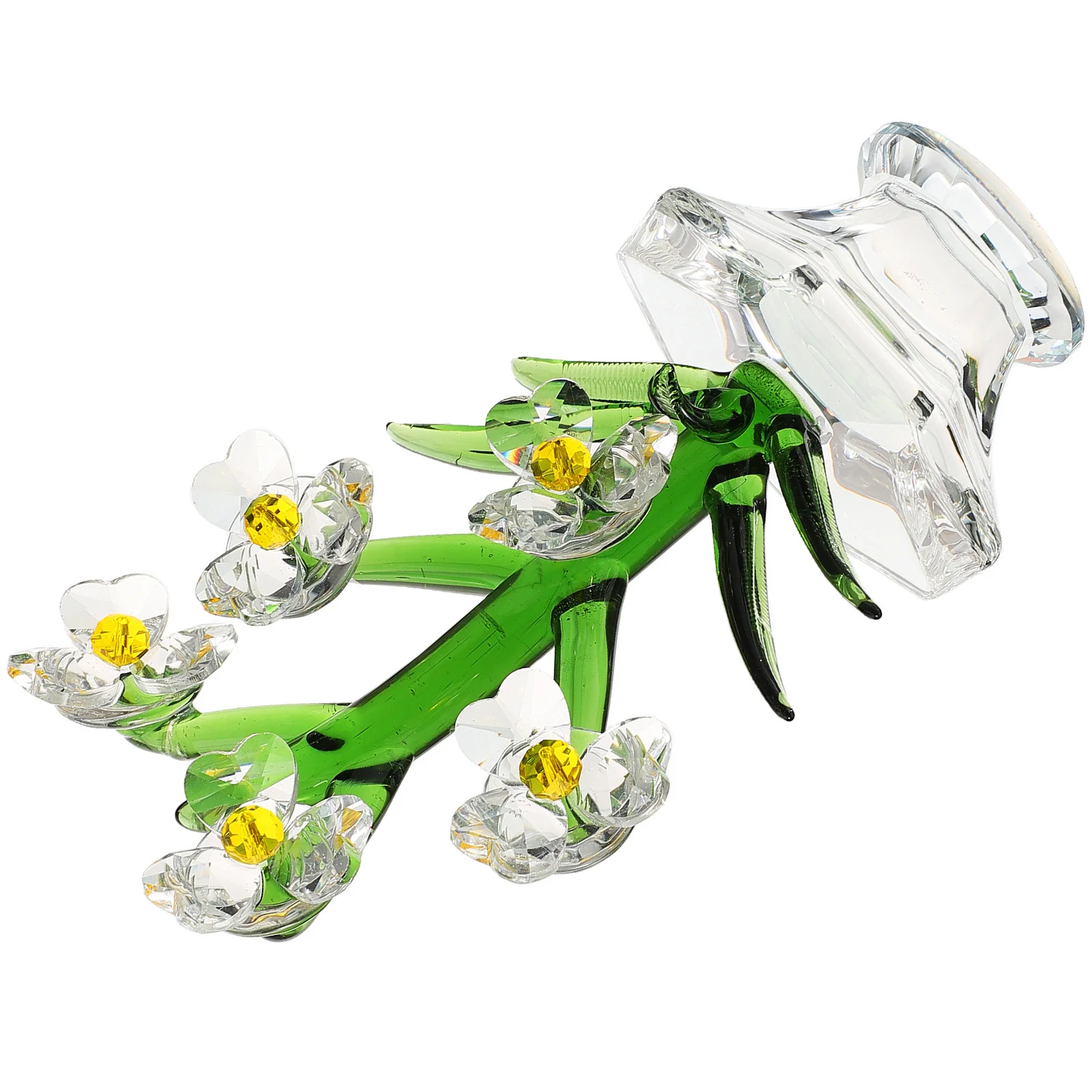 

Glass Crystal Flower Bonsai Decorative Angel Sculpture Classic Elegant Feeling Refined Life Longtime Using Compact Size Stable