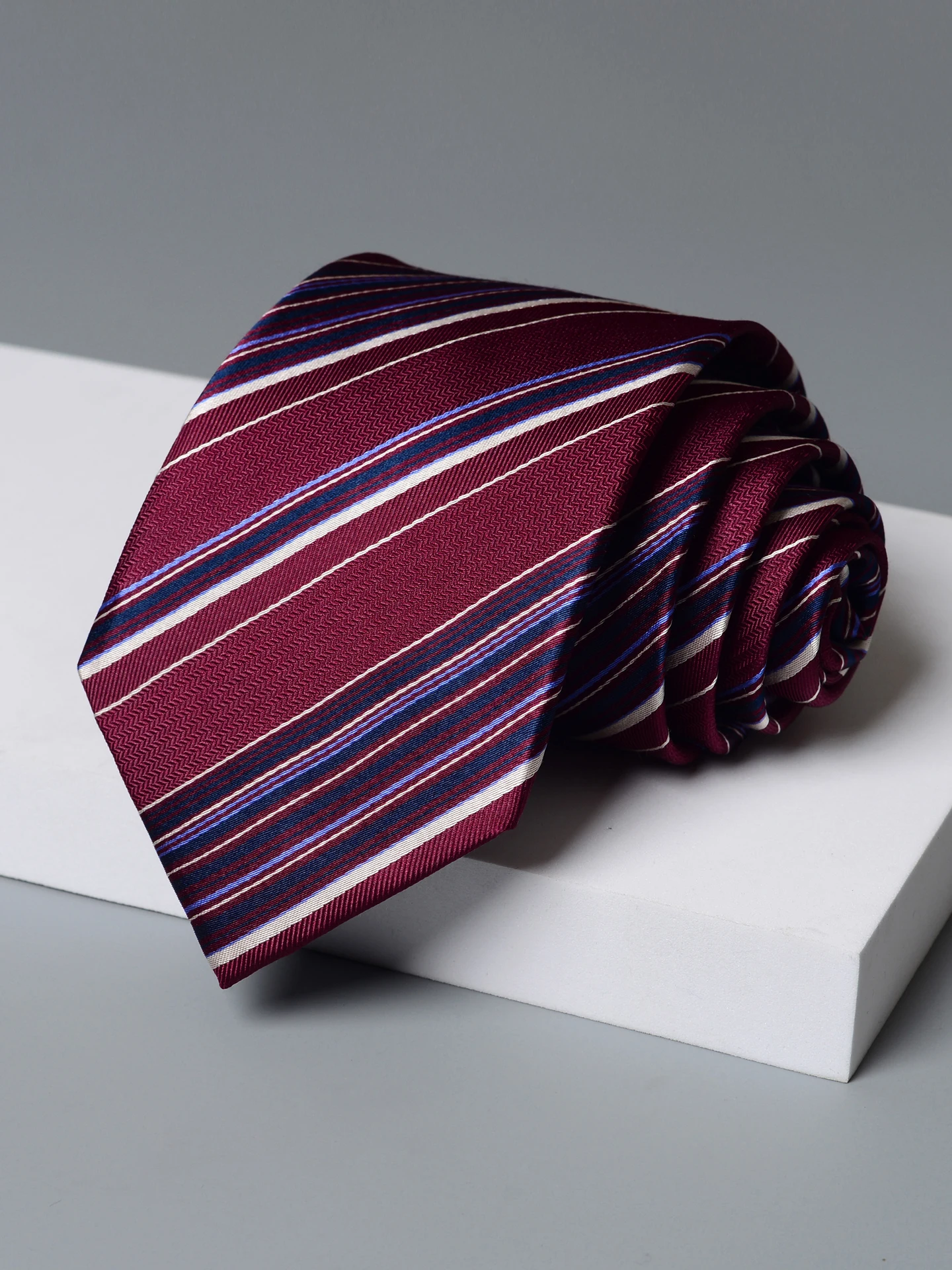 dunhe-red-flame-blue-stripe-silk-tie-men's-formal-wedding-om-busin-tie-bow-tie-faionable-silk-netie