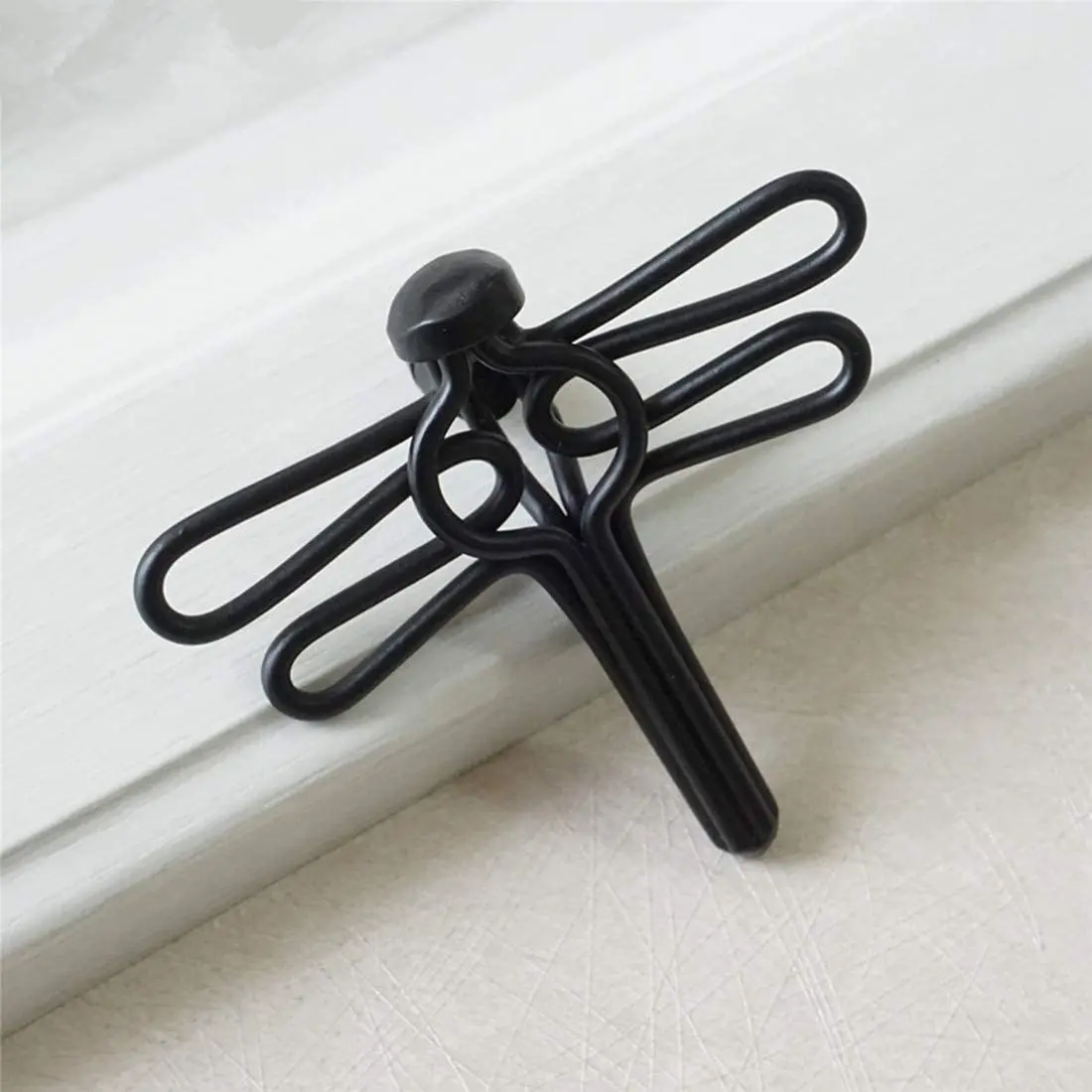 Hollow Dragonfly Shape Vintage Furniture Handles Unique Black Cabinet Door Knob Antique Dresser Wardrobe Pulls Kitchen Accessory image 5