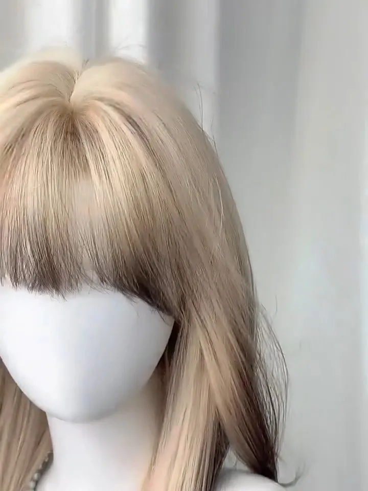 Многослойный блондинка с омбре, черный синтетический длинный прямой парик, женский пушистый парик для косплея