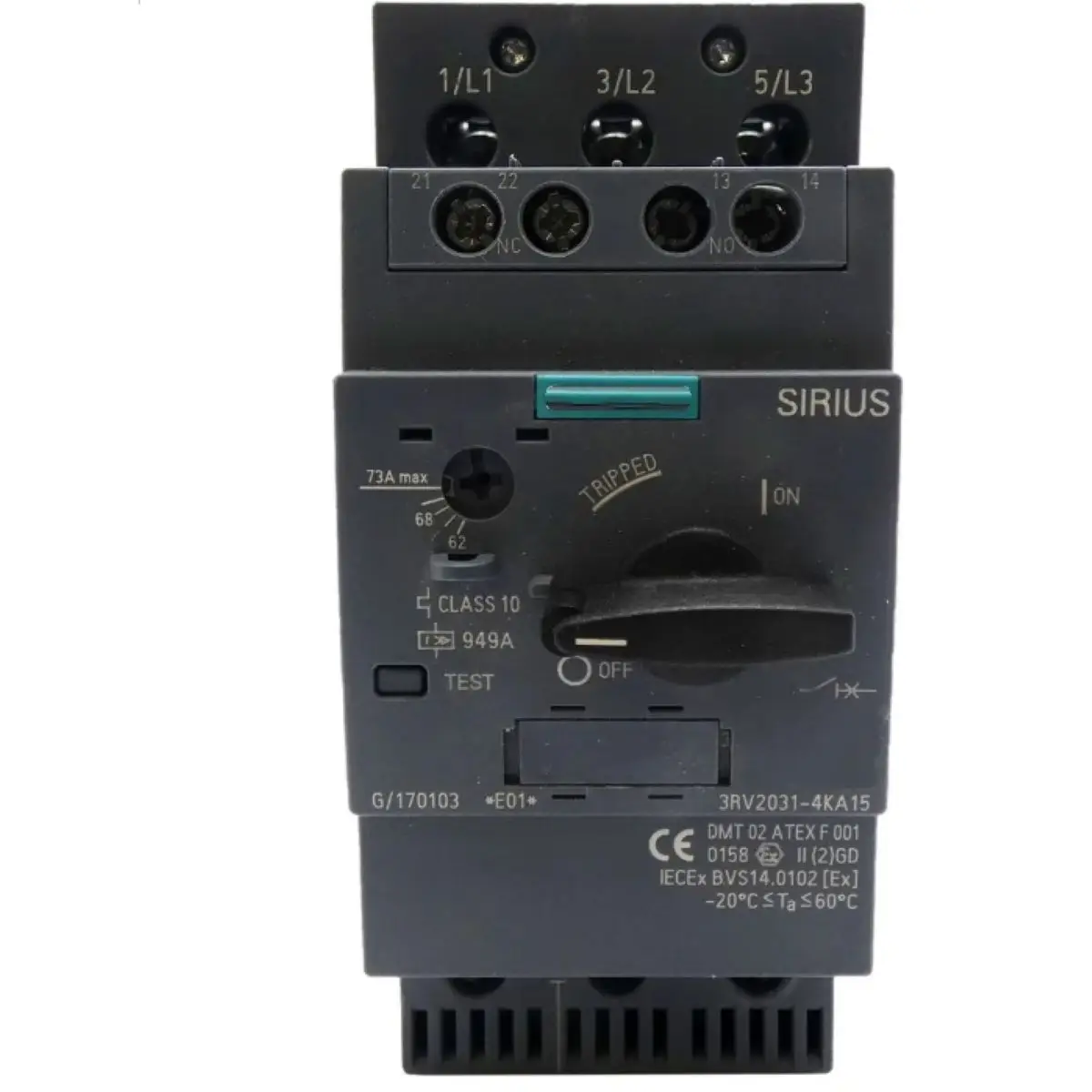 

Автоматический выключатель размера S2 для защиты двигателя 3RV20314KA15 3RV2031-4KA15