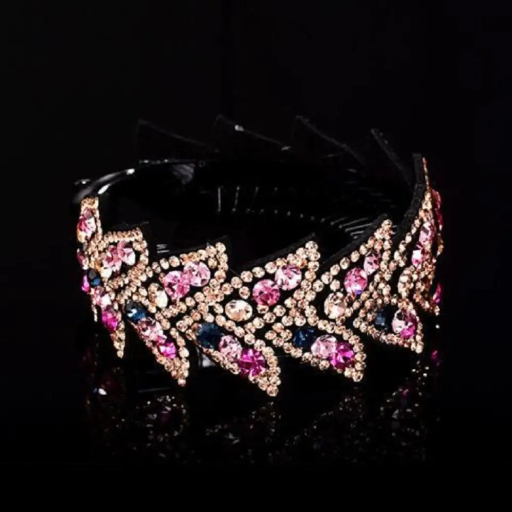 Floral Hair Claw Clips Crystal Rhinestone Expandable Style Twist Hair Clip Shiny Finish Ponytail Buckle Fashion Crystal Hairpin