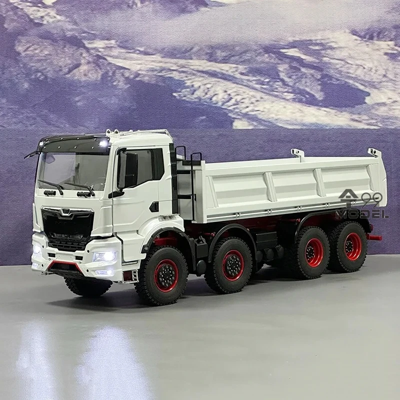 8X8 RC Truck 1/14 Hydraulischer RC Muldenkipper Metallgehäuse Simulationsmodell RTR mit Licht- und Soundsystem Fernbedienung Autospielzeug
