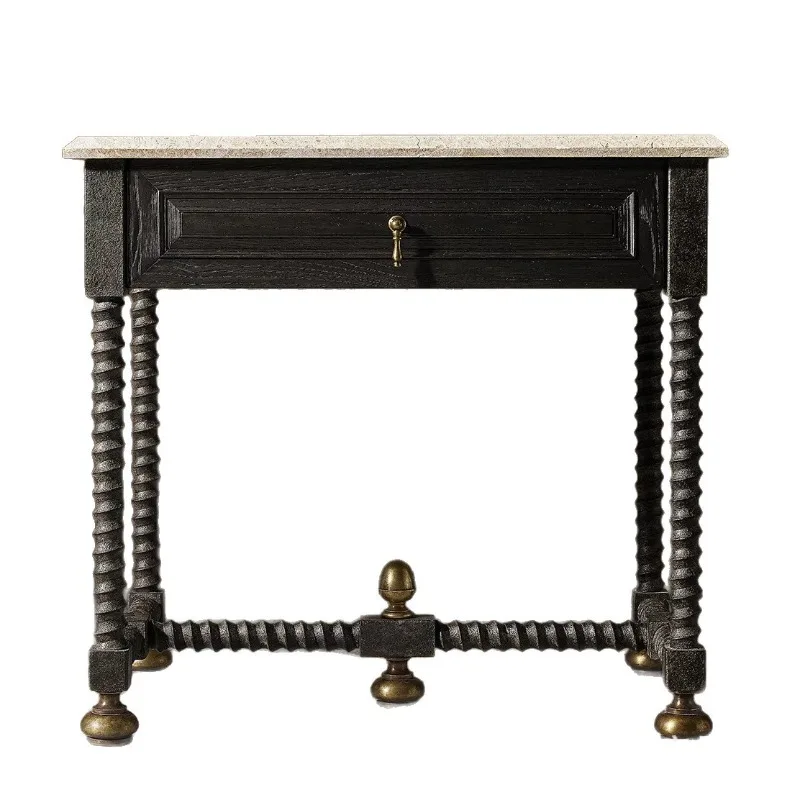 American new solid wood flower stand, living room multi-layer antique Chinese small coffee table, retro balcony floor