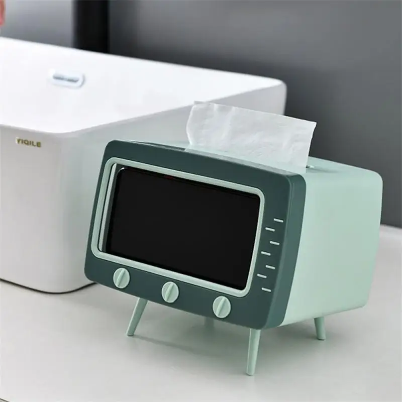 Multifunction TV Tissue Box Cute Square Holder Living Room Decor Home TV Tissue Box Case Phone Holder Storage Organizer