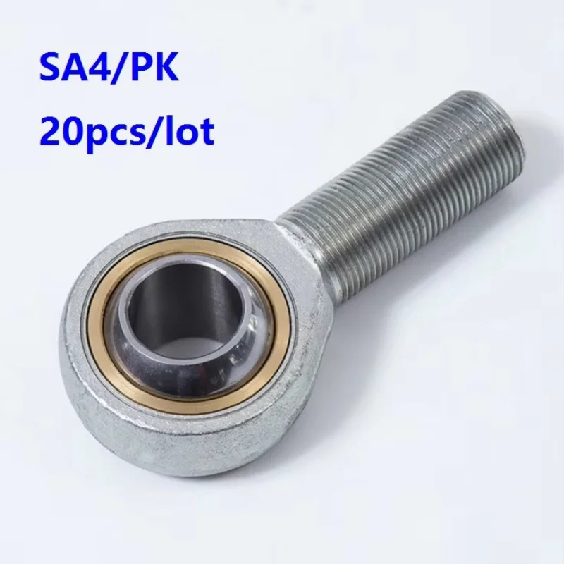 

20pcs/lot SA4/PK 4mm Outer male thread metric rod end joint bearing Male Right /Left Hand Fish Eye shalft power tool auto parts