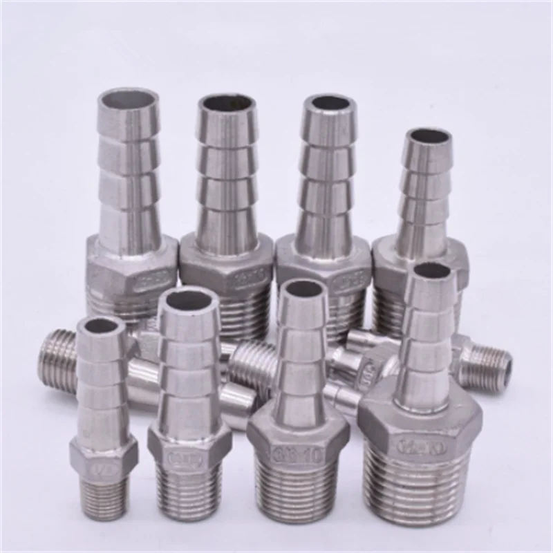 

5pcs Hose Barb I/D 25mm x 1/2" BSPT Male Thread 304 Stainless steel coupler Splicer Connector fitting for Fuel Gas Water