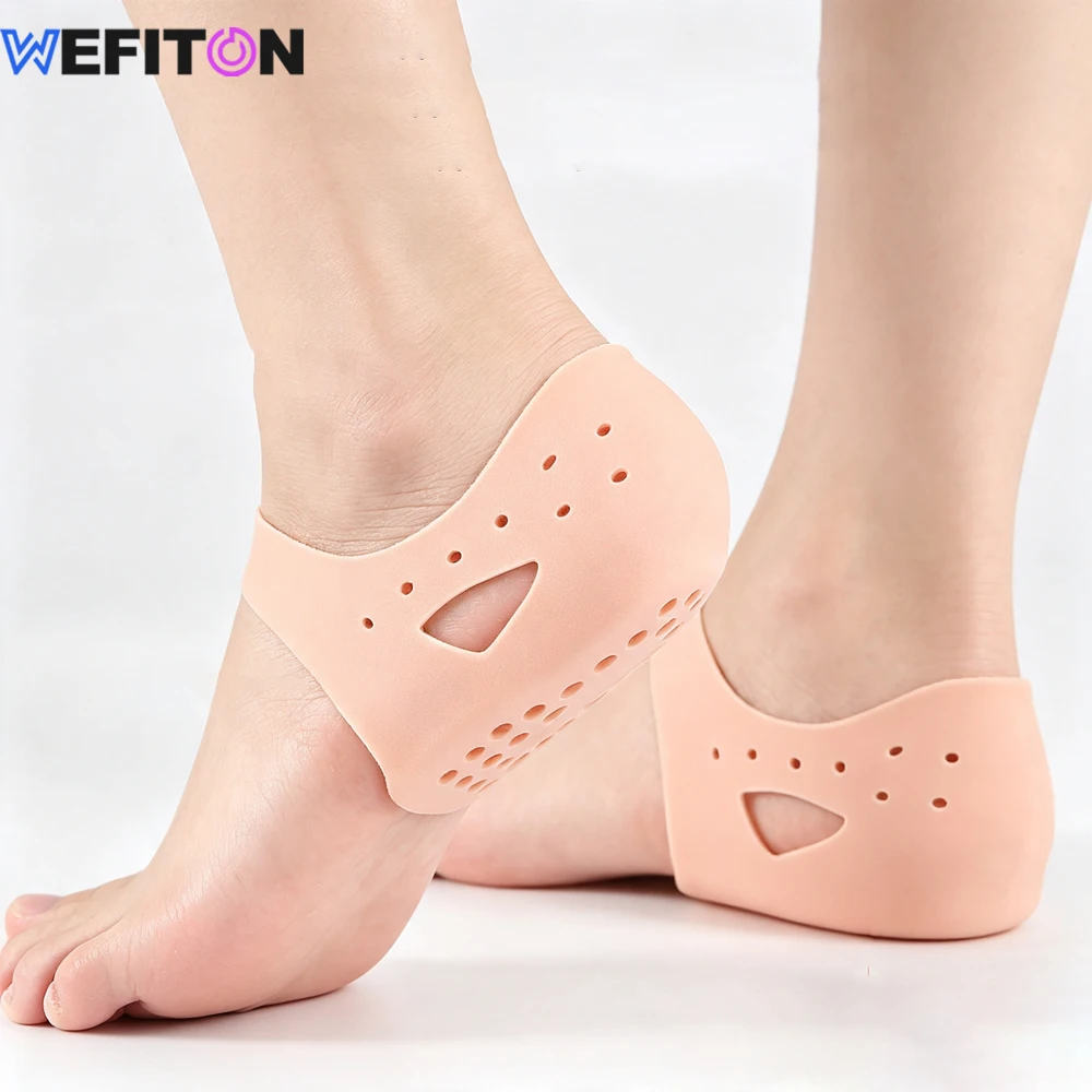 1Pair Gel Heel Moisturizing Sleeves w/ Silicone Cushion,Reusable Foot Socks for Cracked Heels Walking,Pedicure & Dry Foot Repair