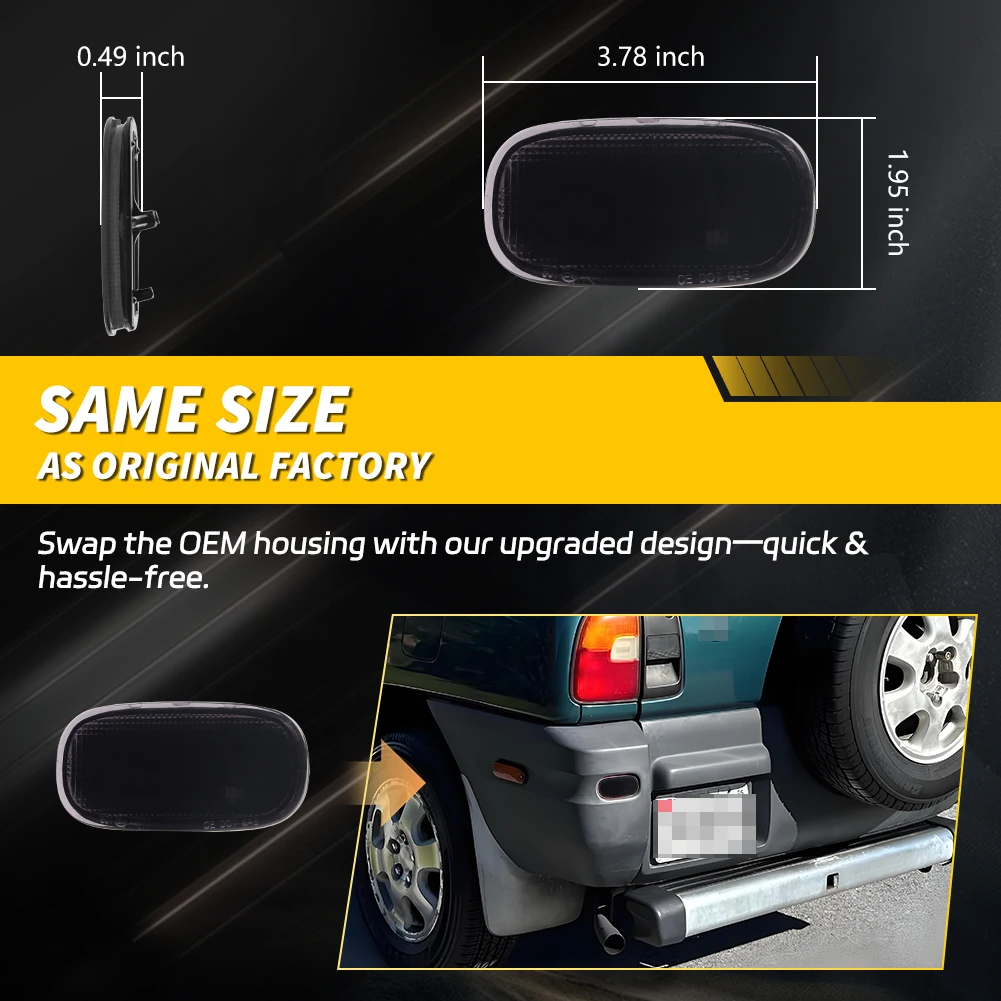 2Pcs For 1996-2005 Toyota RAV4 & 2010-2014 Toyota Matrix Rear Bumper Reflector Light Tail Light Brake Light Backup Light Cover