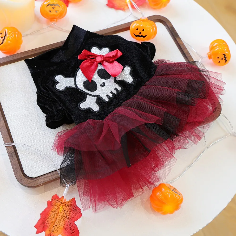 

Cat Casual Clothing Two Legged Pet Pirate Skirt Breathable Soft Dog Cosplay Dress Comfortable Dog Lace Skirt Halloween