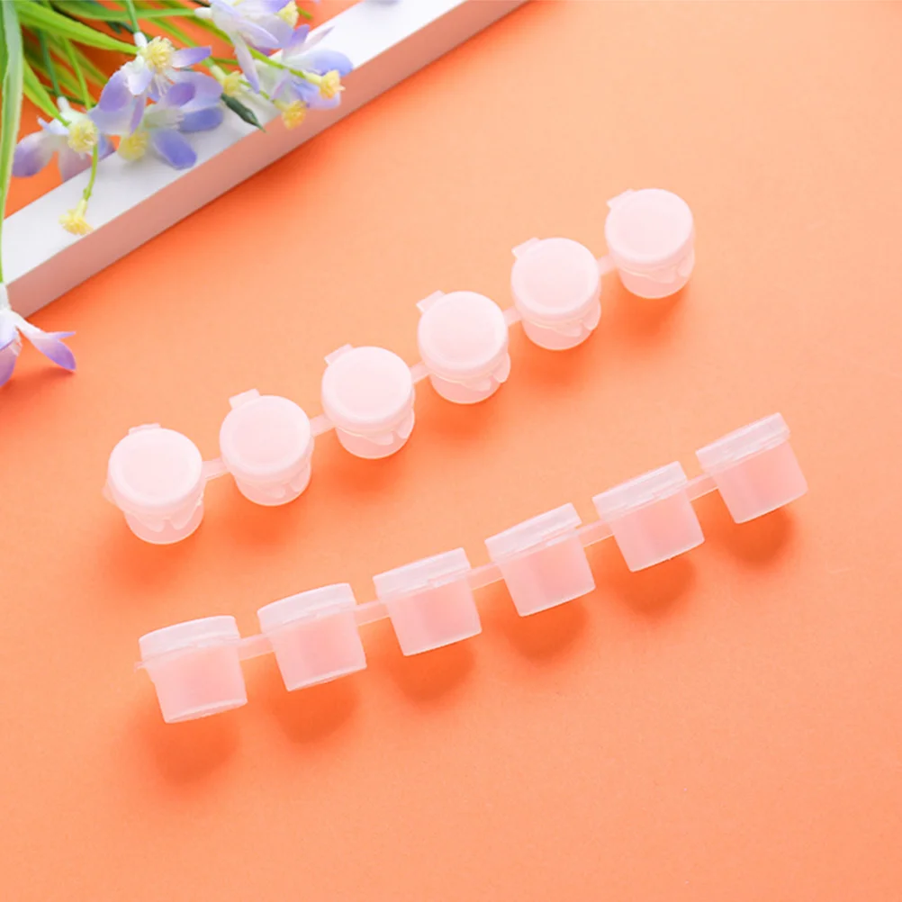 

10Pcs Empty Paint Pots Strips Plastic Paint Cup Pots for DIY Painting Class Art Festival Supplies 5ml Clear Containers