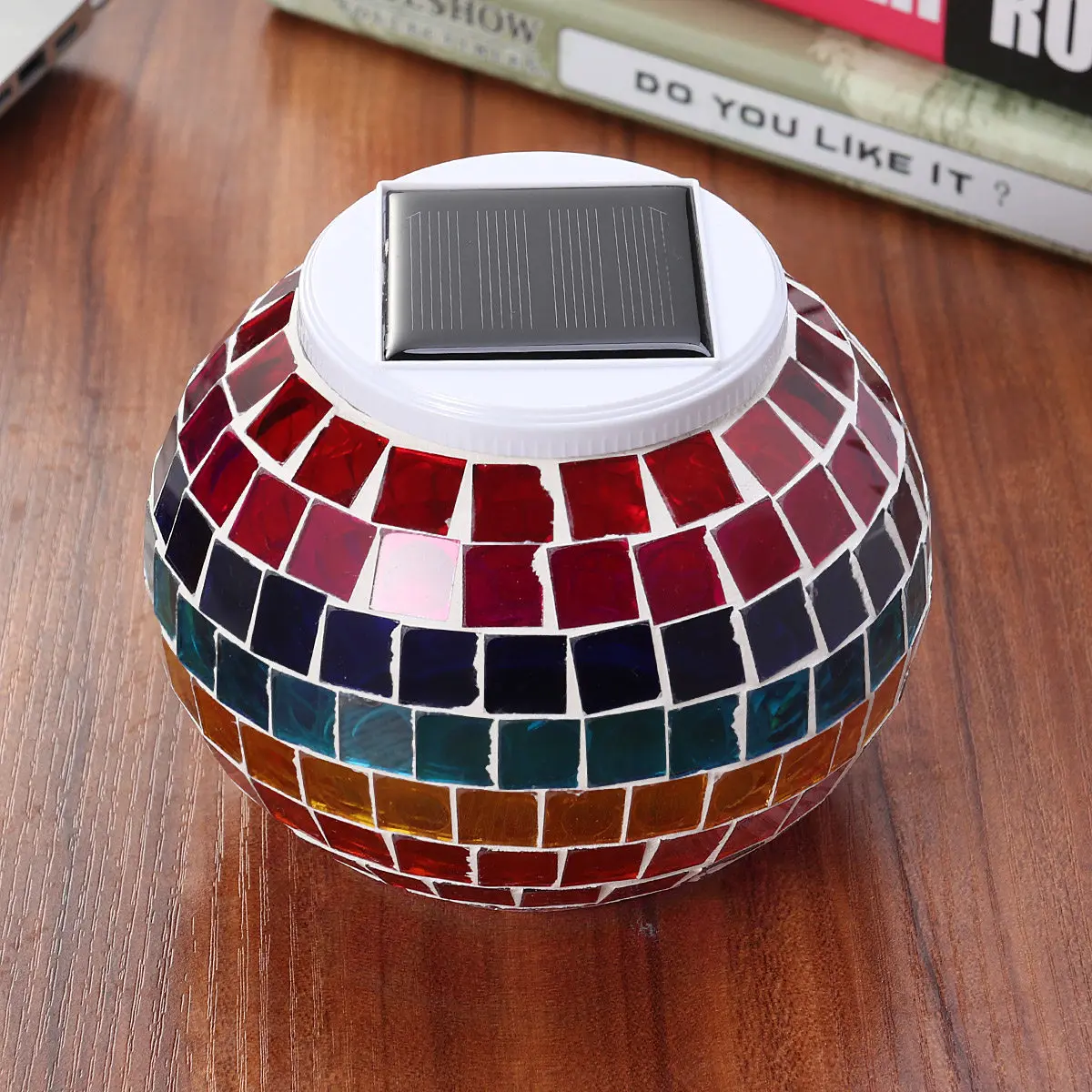 

Настольная лампа на солнечной энергии для улицы, водонепроницаемая, перезаряжаемая, с хрустальным стеклом, автоматическое включение/выключение, для сада, патио, декора спальни