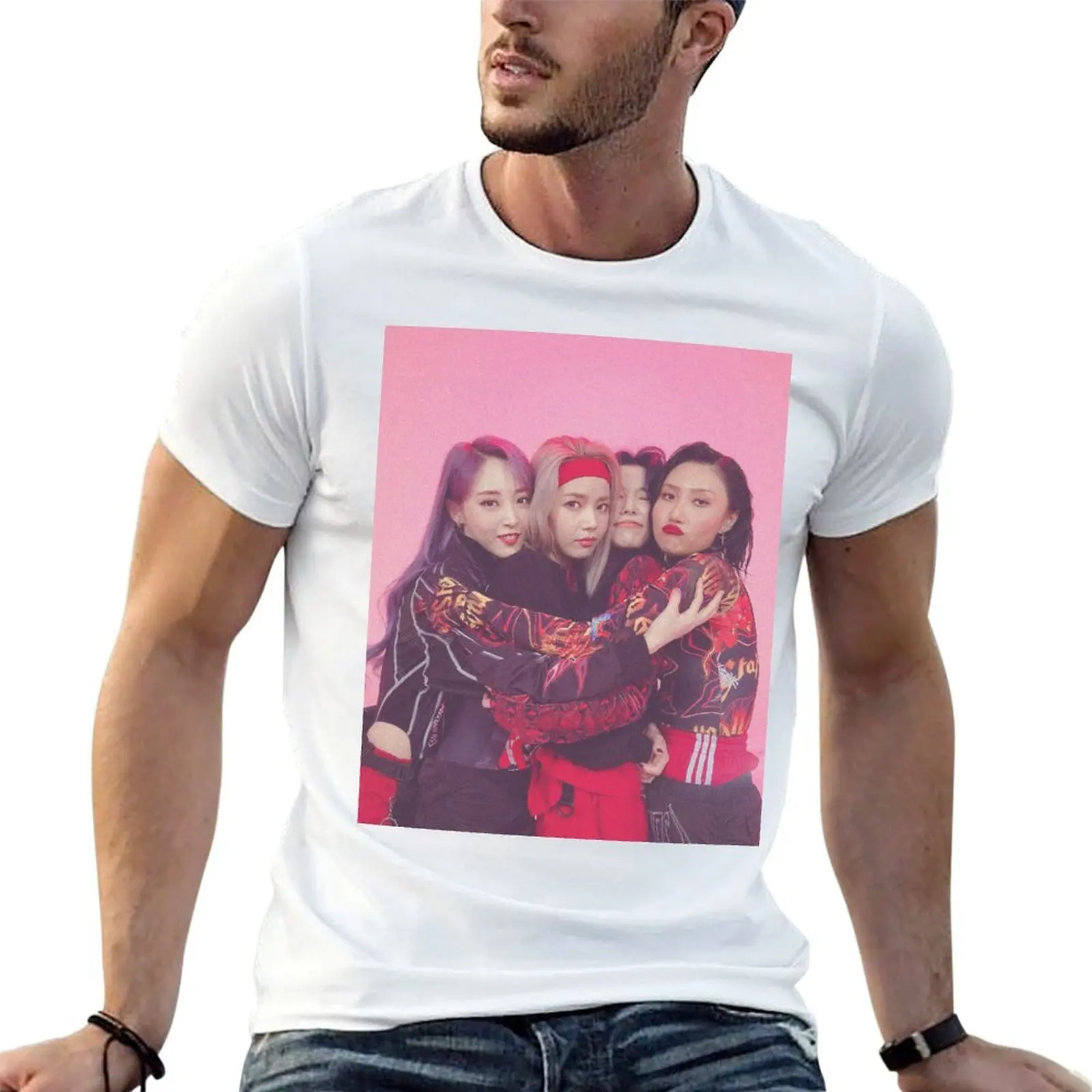 Mamamoo pink T-Shirt Luxury man blue lock men t shirts high quality
