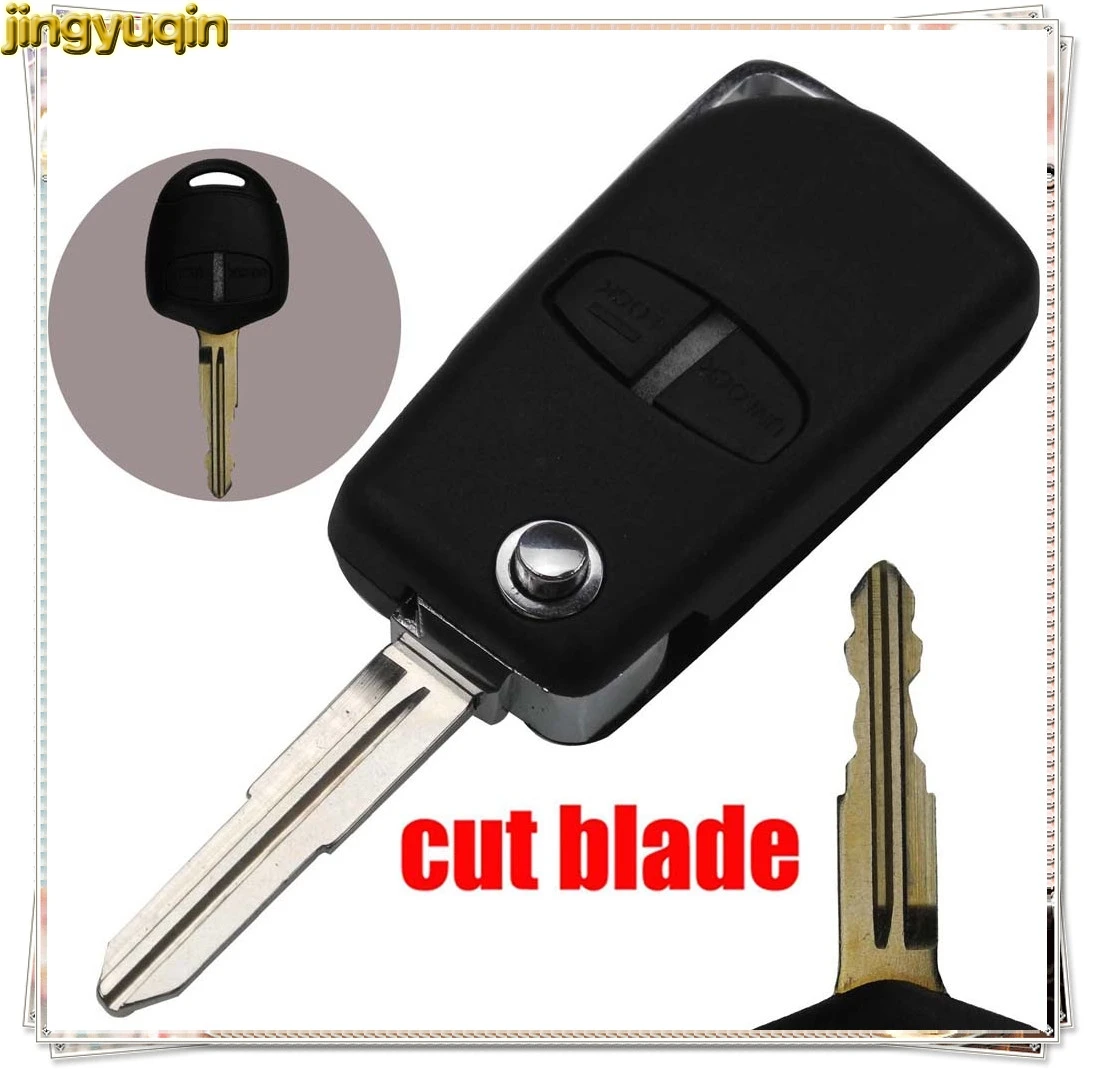 Jingyuqin Cut Blade 2 Buttons Remote Key Blade for Mitsubishi New ASX GRANDIS Outlander LANCER-EX car accessories styling