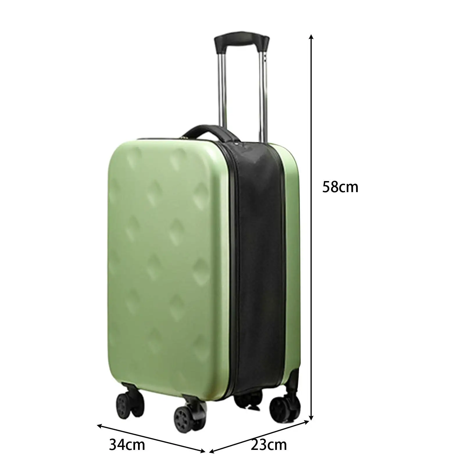 Collapsible Suitcase Carry on Luggage Scratch, Water & Impact Resistant Hard Shell Green Travel Suitcase Folding Trolley Case