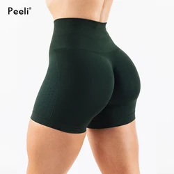 Amplificare il contorno Pantaloncini da donna Scrunch Butt Pantaloncini senza cuciture Vita alta Pantaloncini da palestra Bottino atletico Allenamento Yoga Abbigliamento corto da donna