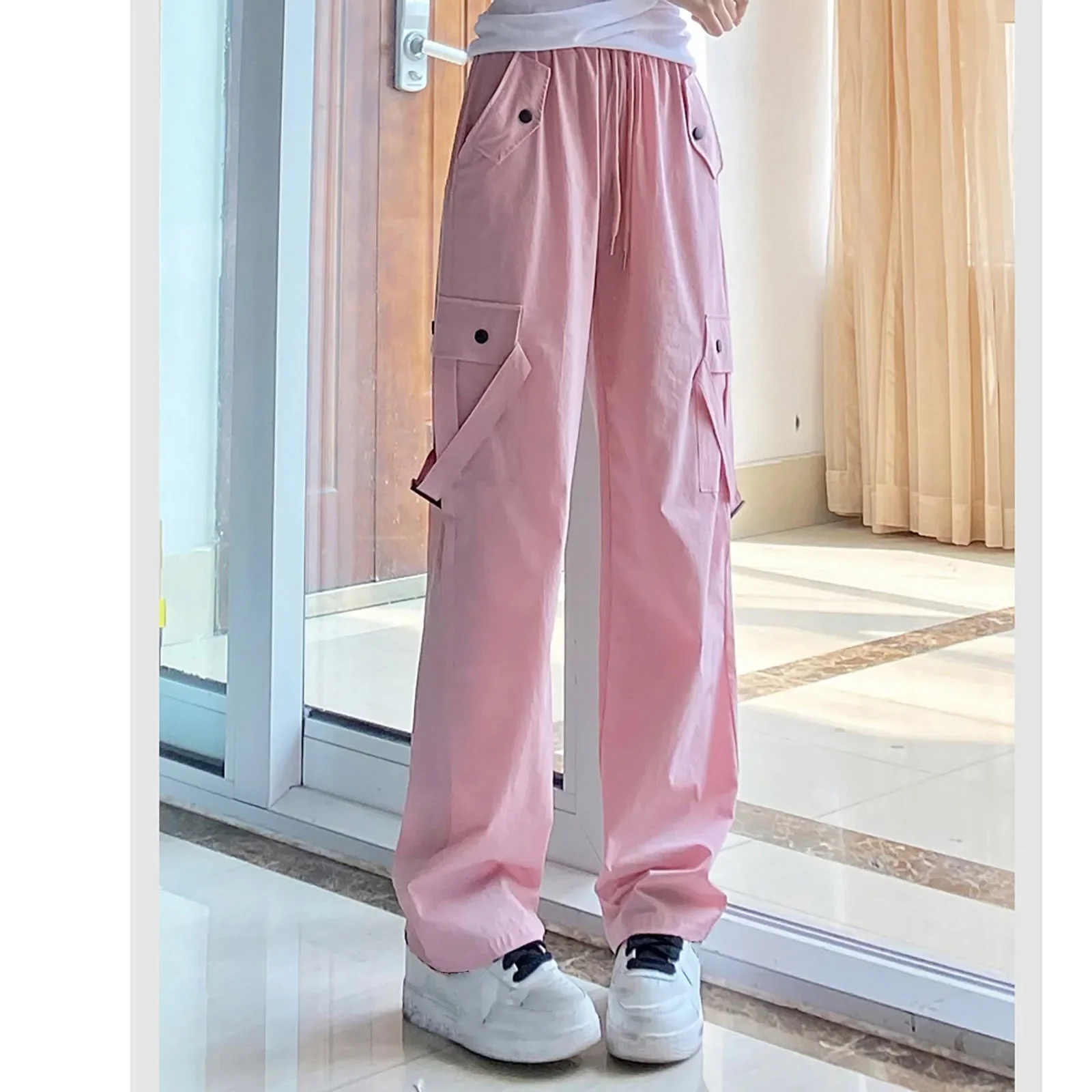 

Y2k Cargo Pants Women Streetwear Casual Wide Leg Pants Harajuku Vintage Solid Baggy Straight Trousers Ladies Oversize Sweatpants