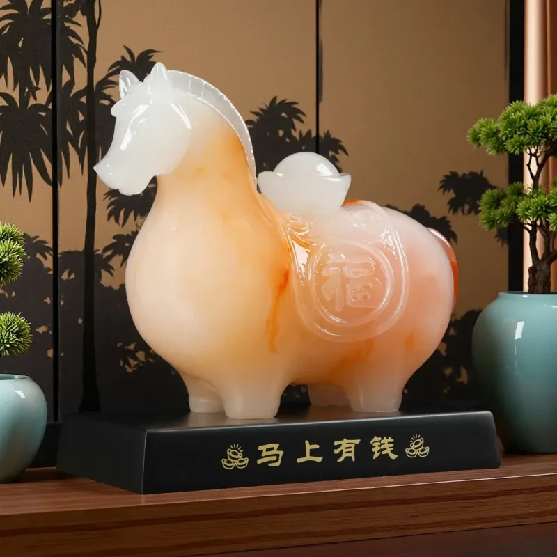 Immediately have money to recruit rice horse ornament ingot living room office wine cabinet zodiac horse decoration company