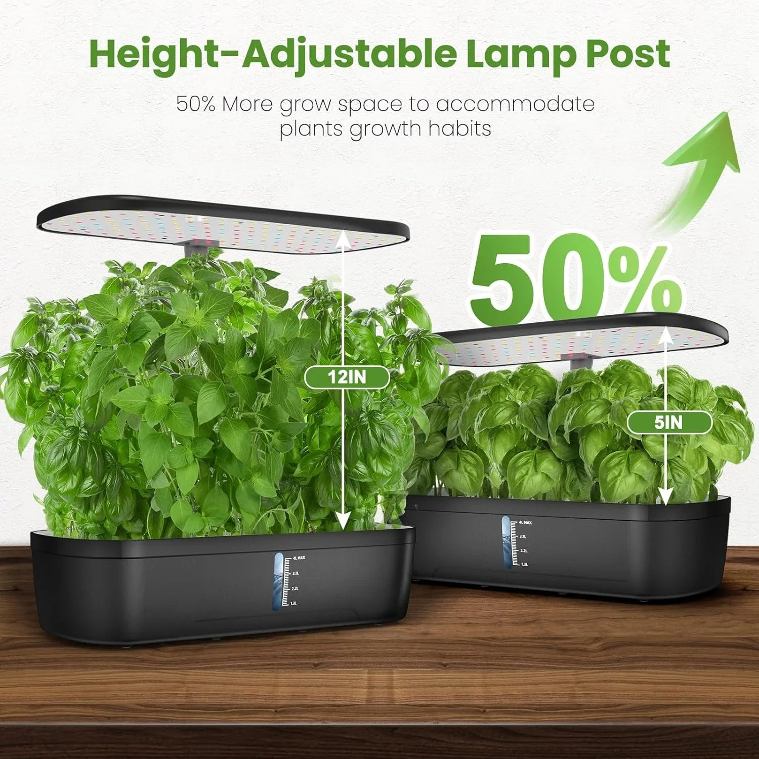 

12Pods Hydroponics Growing System Indoor with LED Grow Light, Height Adjustable Indoor Gardening System, Built-in Timer Function