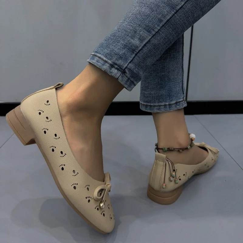 Zapatos planos transpirables para mujer, zapatillas cómodas de suela suave para playa y ocio, moda de verano