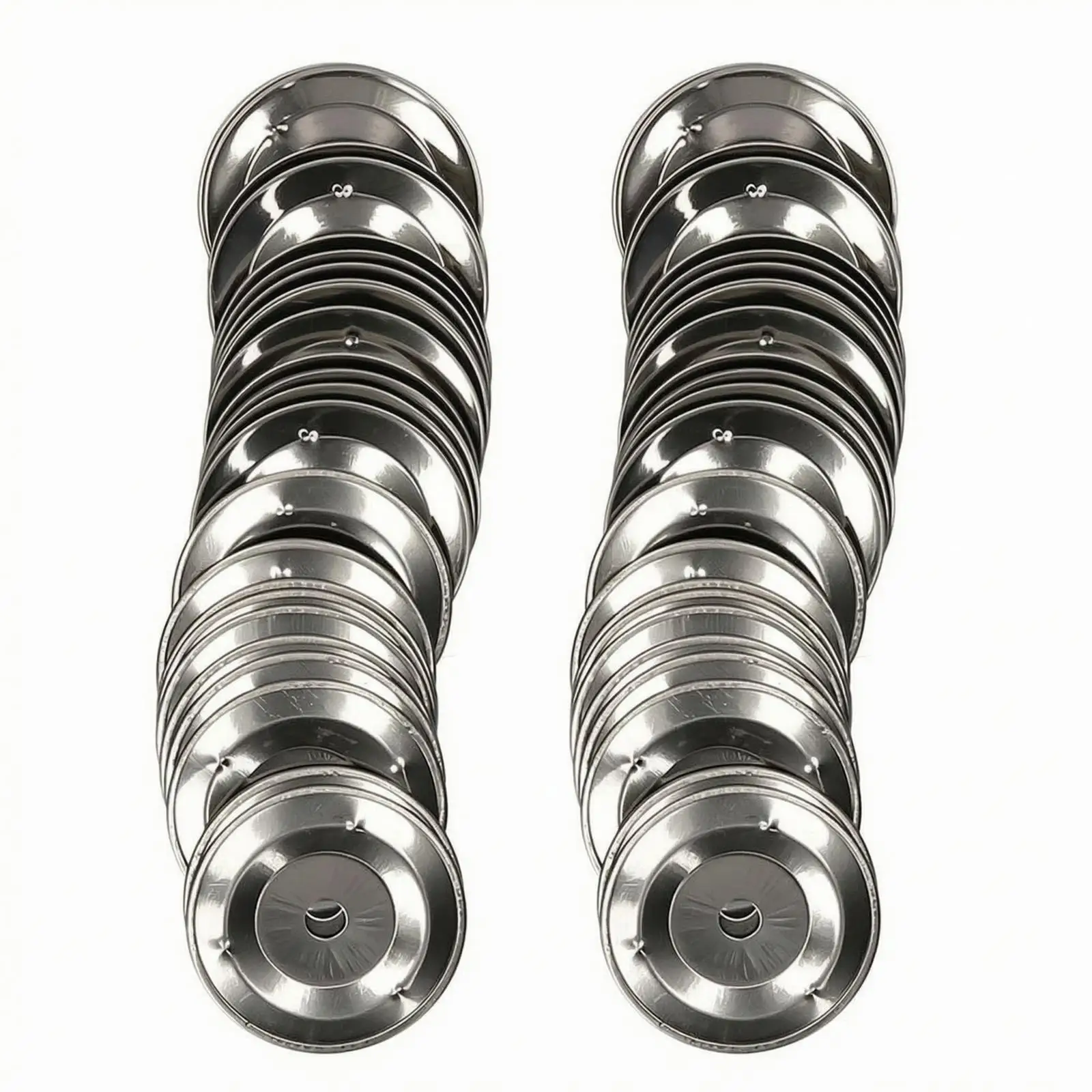 50pcs Steel Tambourine Bells Round Industrial Plate Smooth Edges for Percussion Instrument Repair Refurbish DIY Musical Hardware