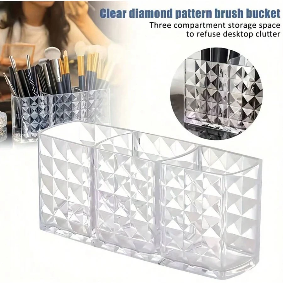 1/2 stücke Diamant Muster Make-Up Stift Lagerung Patrone Augenbraue Stift Pinsel Lippenstift Sortierung Werkzeug für Schlafsaal Organisation