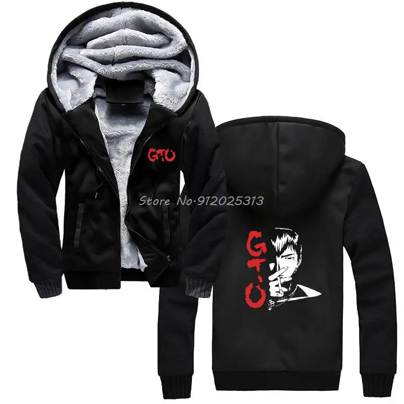 Harajuku Funny Anime Great Teacher Onizuka Japan Eikichi Hoodie Men Winter Thick Sweatshirt Warm Hoody Jacket Casual Hooded