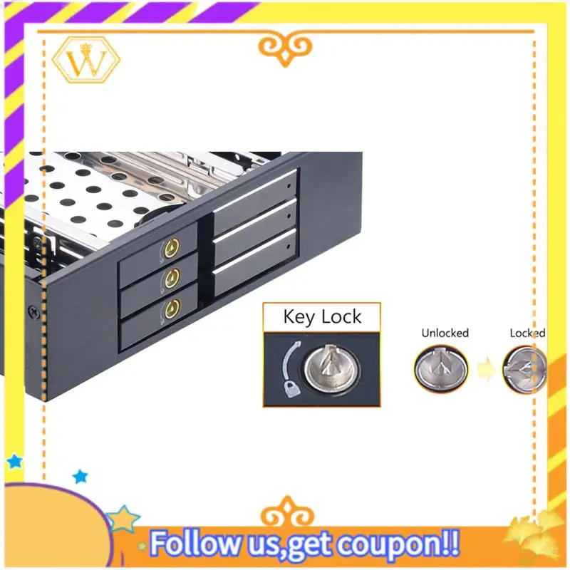 Latest-Aluminum Case 3Bay SATA Adapter 2.5 Inch Hot Swap SSD Hard Drive Bracket For 5.25 Optibay