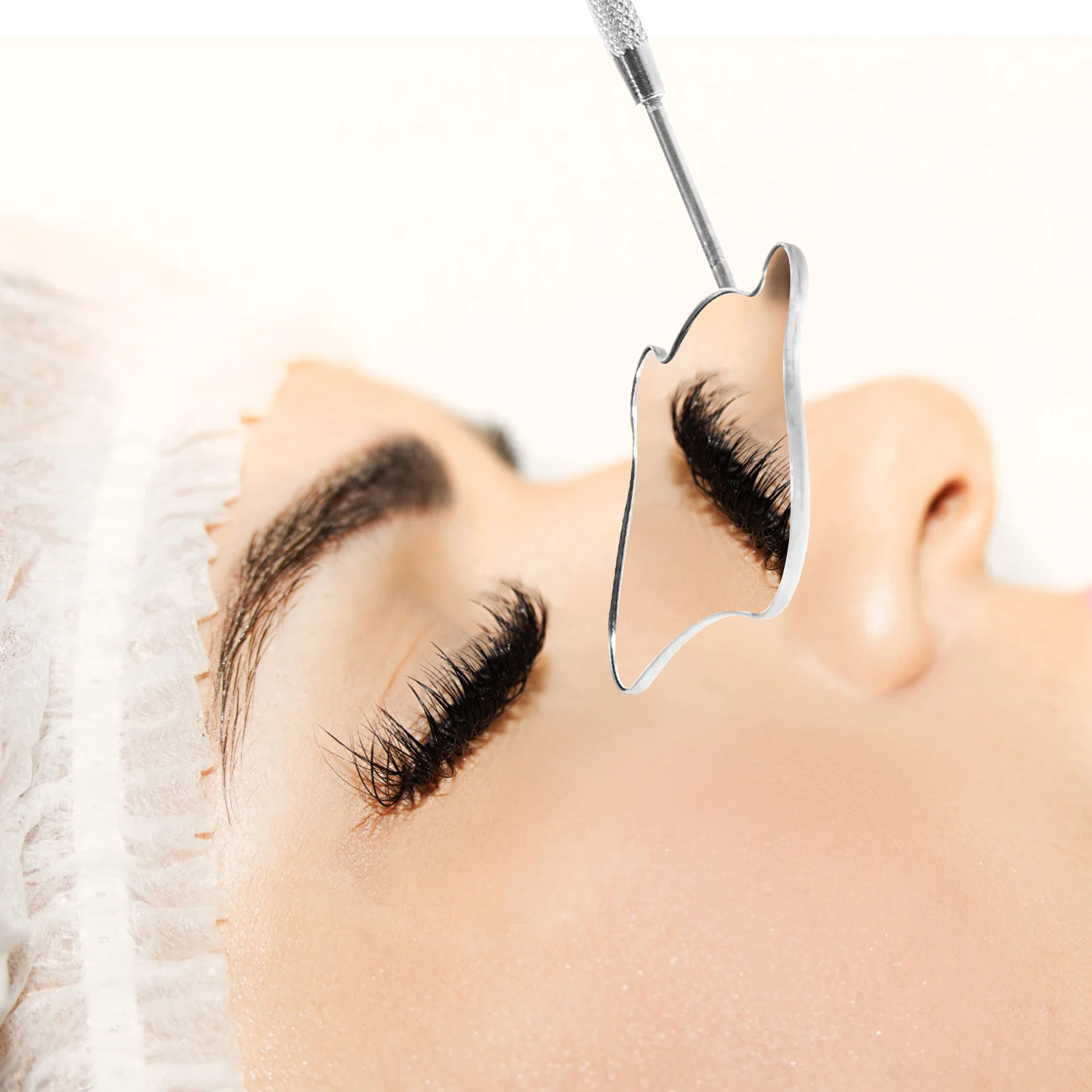 

Stainless Steel Eyelash Mirror Bear Shape Non-Slip Handle Portable Lash Mirror for Eyelash Extension and Lash Check Tools