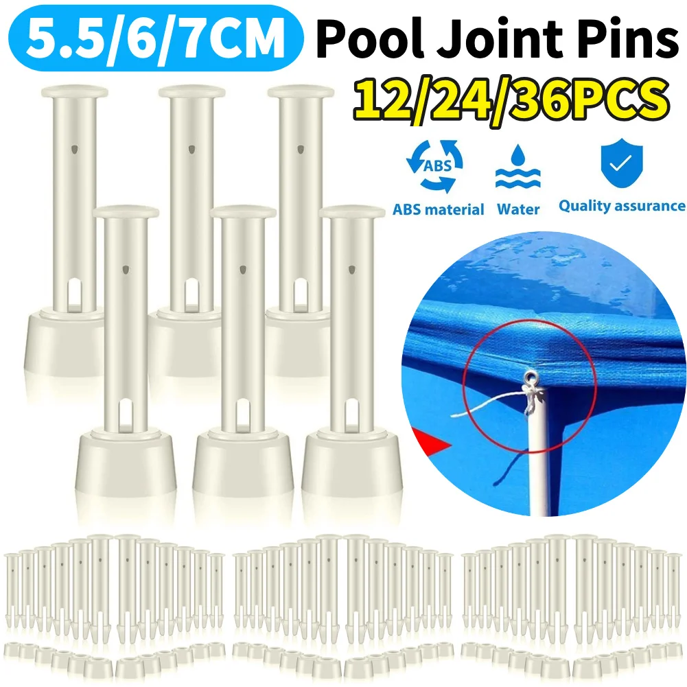 12 Packs Pool Joint Pins with Rubber Seal for Intex Round Metal Frame Pool Parts for Household Replacement Tools