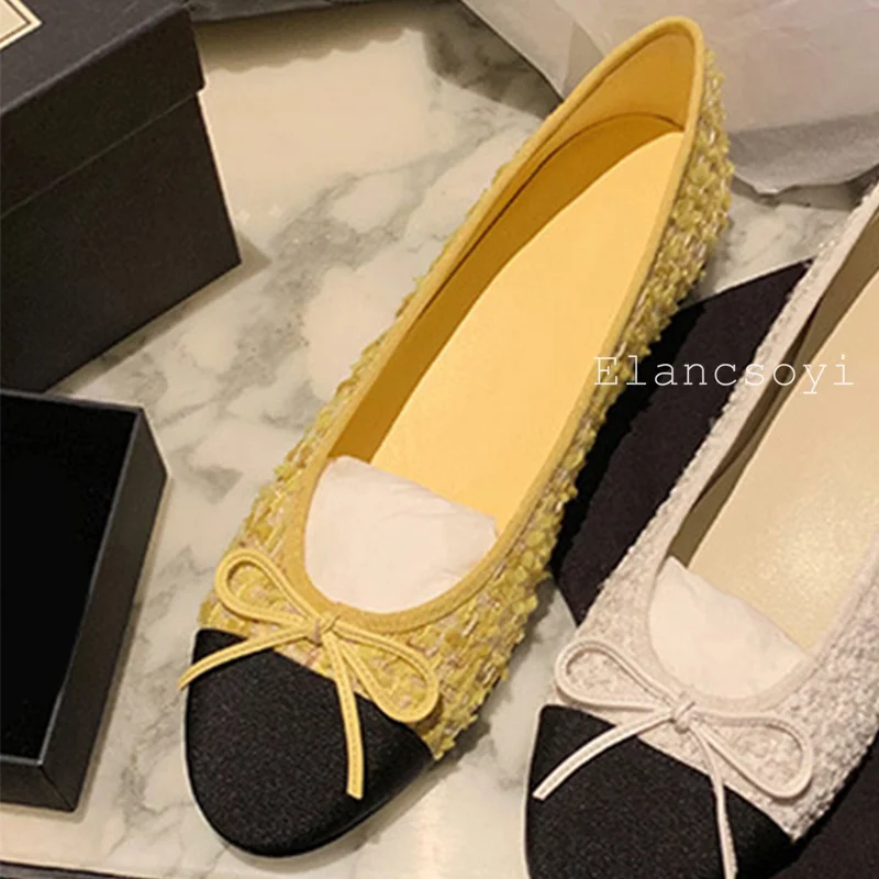Spring Autumn Round Toe Flat Bottom Lazy Loafers Women's Bow Knot Sweet Dou Dou Shoes Female Daily Leisure Walking Single Shoes
