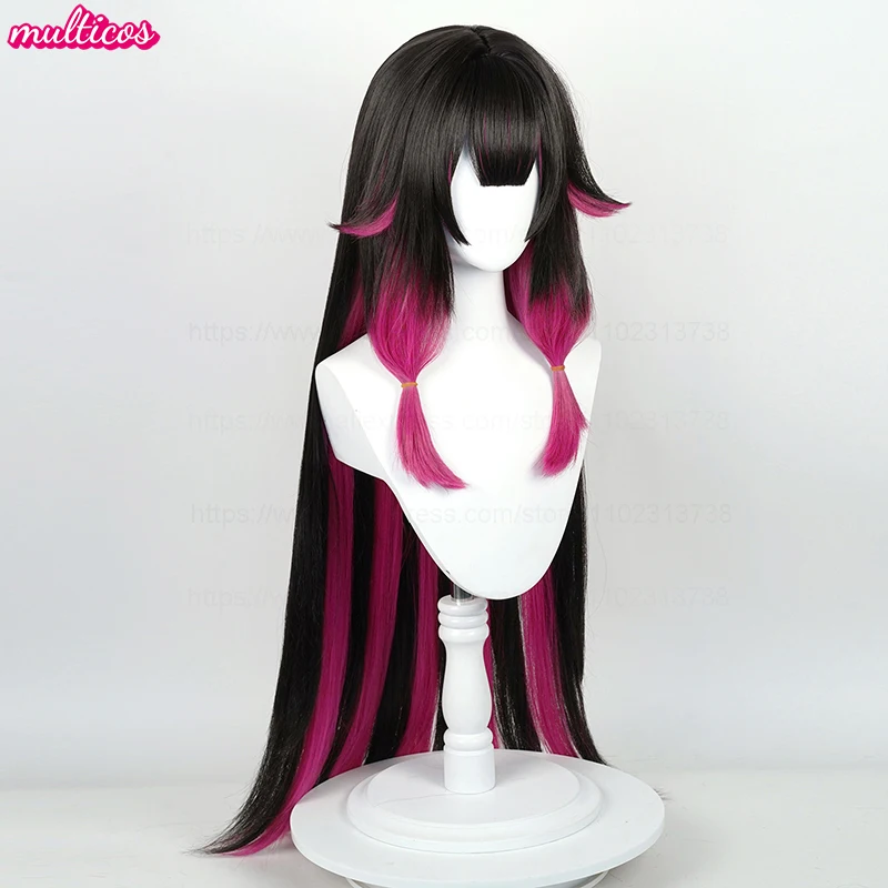 Columbina Cosplay Wig, Long Black Rose Heat Resistant