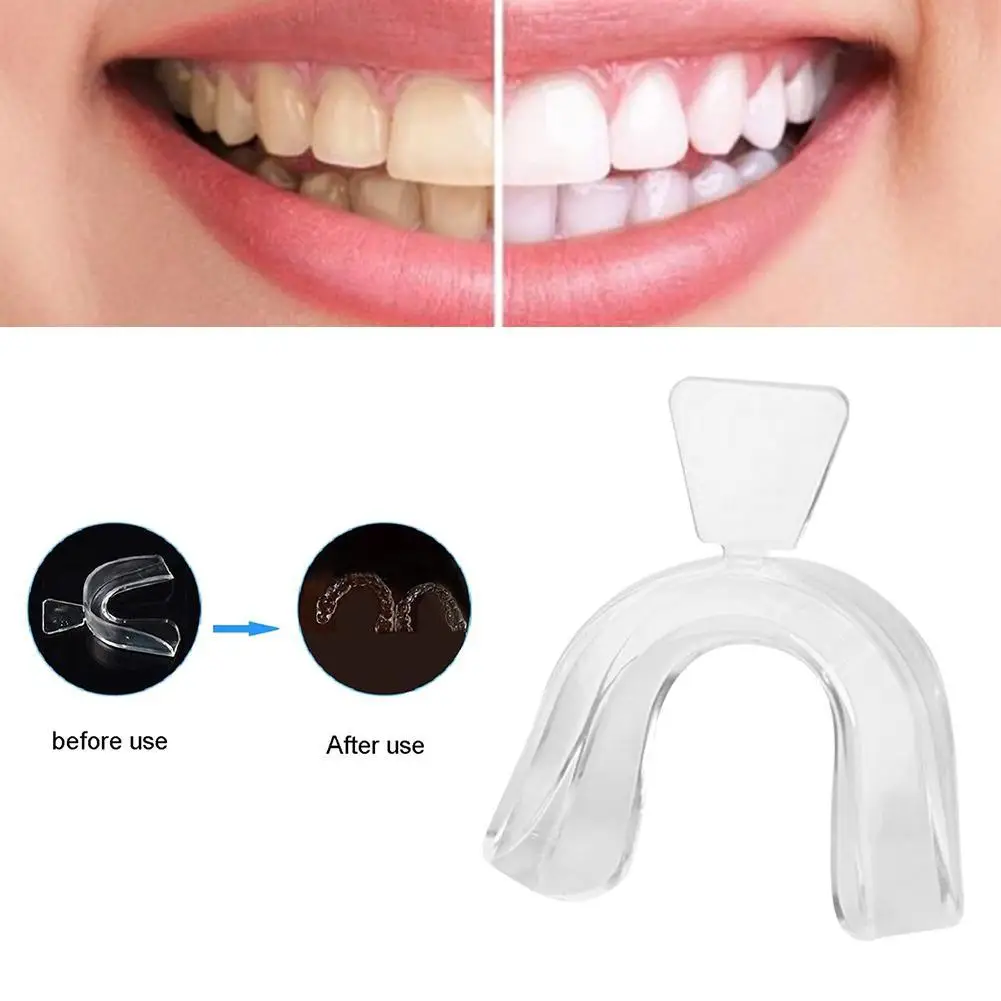 2PCS/set Silicone Night Mouth Guard for Teeth Clenching Grinding Dental Bite Sleep Aid Whitening Teeth Mouth Tray Tool