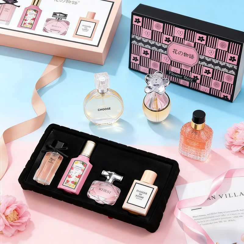 Four-piece perfume set - Fresh and long-lasting fragrance. Light fragrance series. Arabian men's perfume and women's perfume