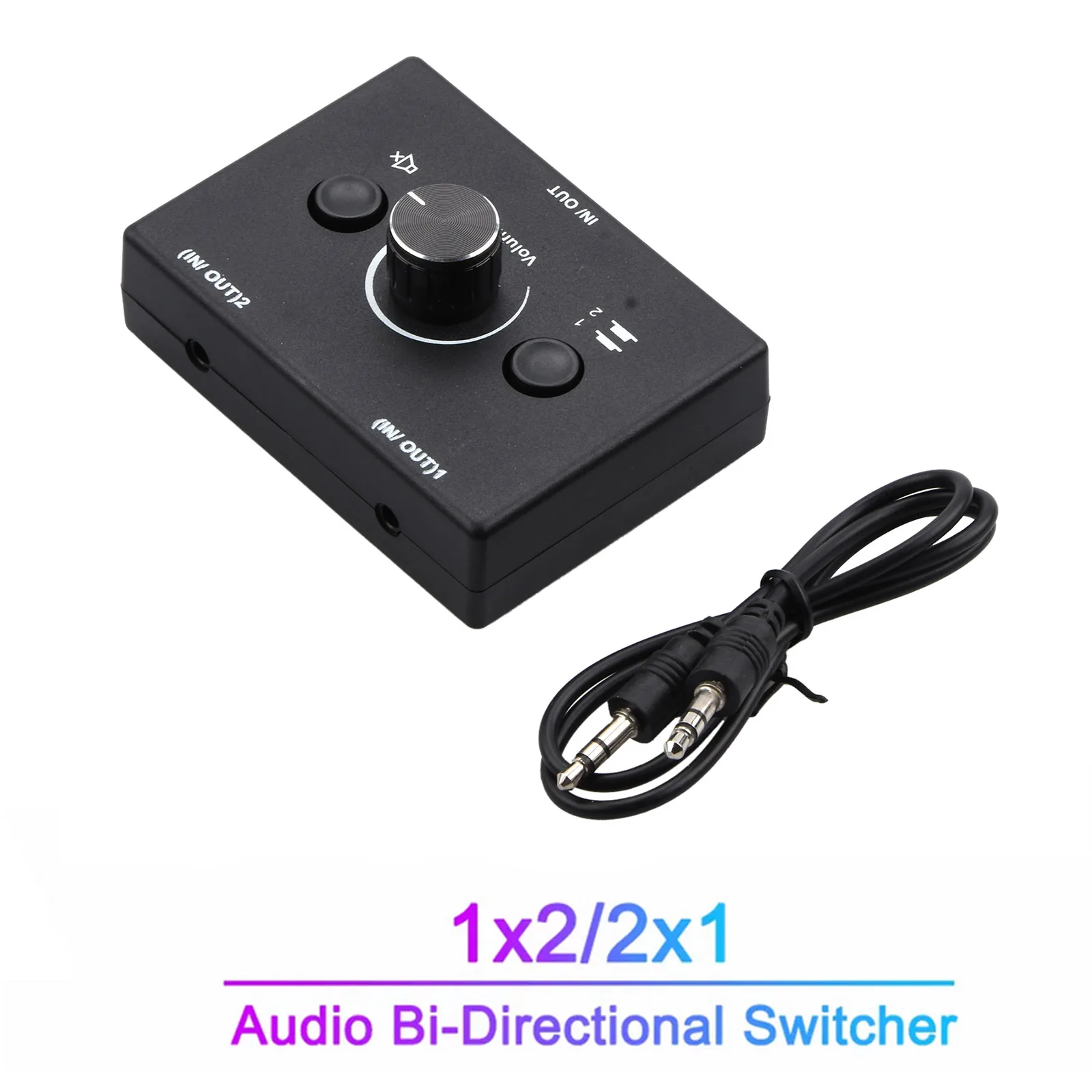 2-в-1 выход/1в-2 выход 3,5 мм Plug & Play 2-полосный двунаправленный аудиопереключатель стереоусилитель