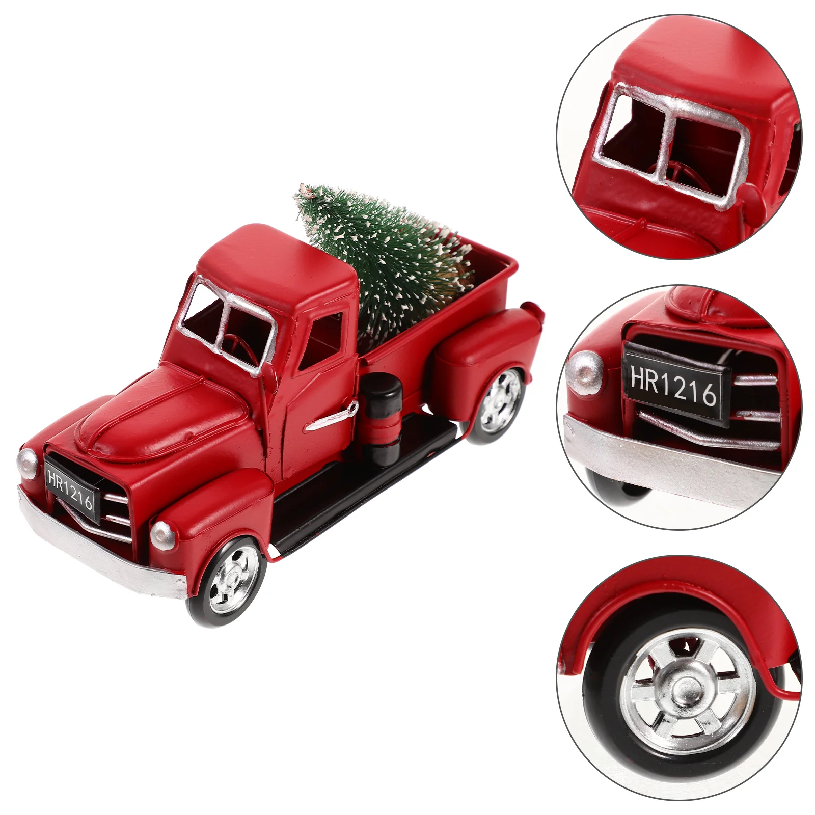 Christmas Tree Artificial Garlands Die Cast Toy Truck Vintage Car Model Decoration