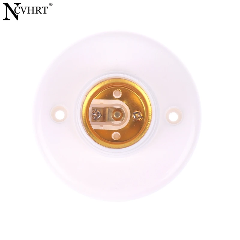 1Pcs E27 Screw Cap Socket White Gold Ceiling Light Lamp Bulb Fixing Base Stand 6A 250V Light Bulb Holder Lamp Socket For Home