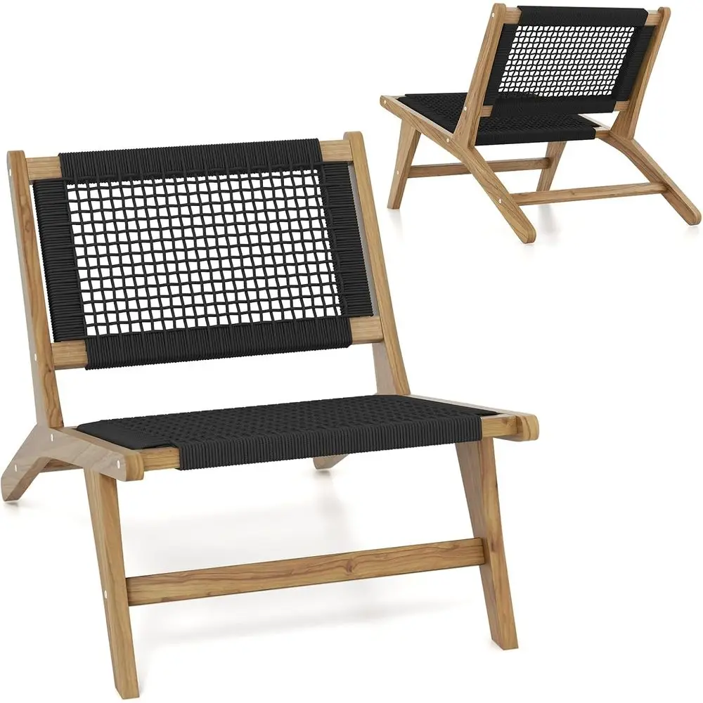 

Плетеное кресло из тика ручной работы для улицы, сада и помещений (комплект из 2 штук)